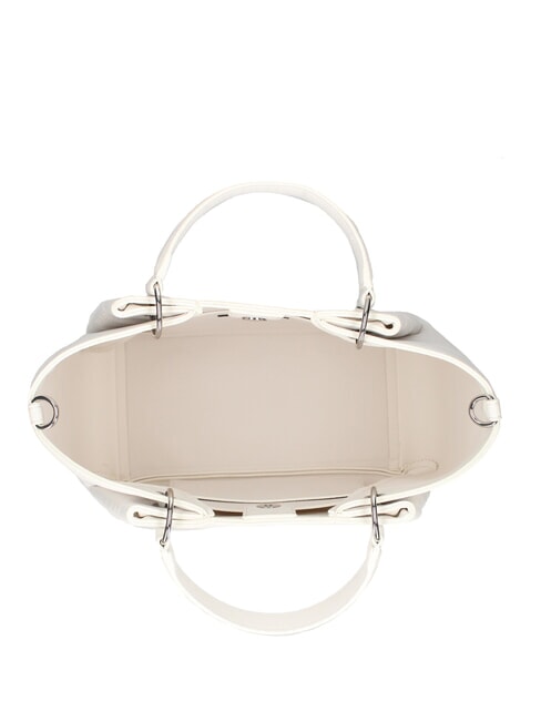 WAVE Geantă mare perforată alb strălucitor - Genți femei