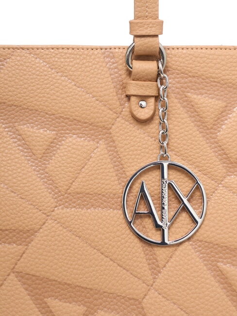 GYNGER Geantă de umăr cu imprimeu integral al logo-ului trandafir de cămilă/trandafir de cămilă - Genți femei