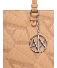 ARMANI EXCHANGE GYNGER Geantă de umăr cu imprimeu integral al logo-ului trandafir de cămilă/trandafir de cămilă - Genți femei - 3