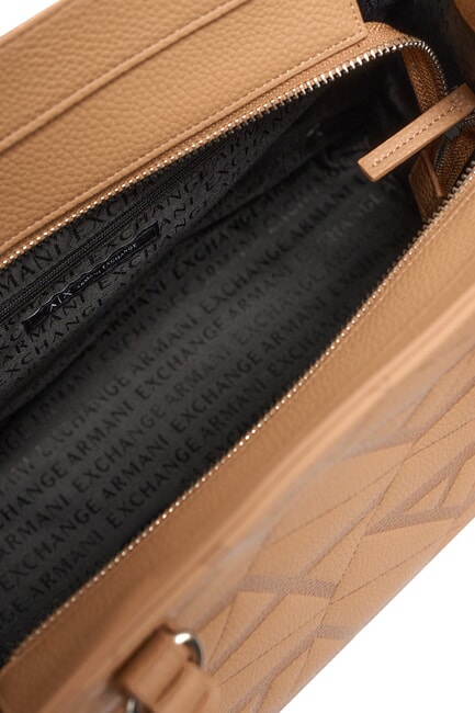 GYNGER Geantă de umăr cu imprimeu integral al logo-ului trandafir de cămilă/trandafir de cămilă - Genți femei