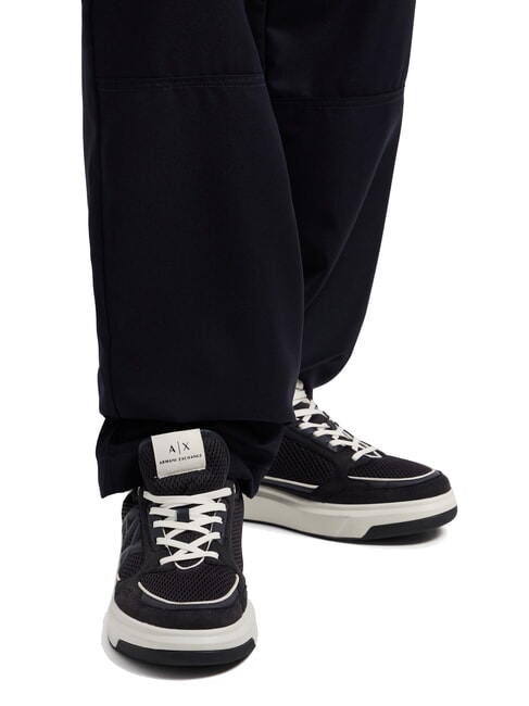 A|X Teniși cu inserții de plasă și logo bleumarin închis + alb-gălbui - Pantofi bărbați