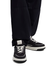 ARMANI EXCHANGE A|X Teniși cu inserții de plasă și logo bleumarin închis + alb-gălbui - Pantofi bărbați - 7