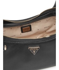 GUESS ROSALBA Geantă de umăr cu imprimeu Saffiano BLACK - Genți femei - 4