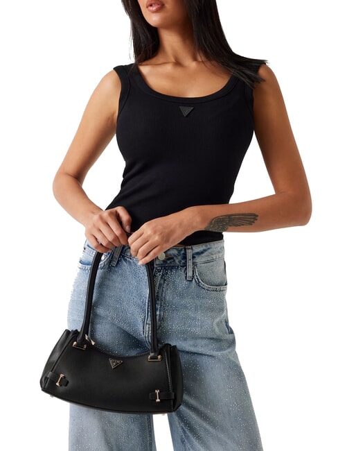 ROSALBA Geantă de umăr cu imprimeu Saffiano BLACK - Genți femei