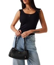 GUESS ROSALBA Geantă de umăr cu imprimeu Saffiano BLACK - Genți femei - 5