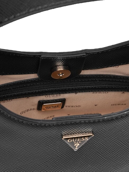 GIULLY 2 Geantă cu imprimeu Saffiano și curea de umăr BLACK - Genți femei