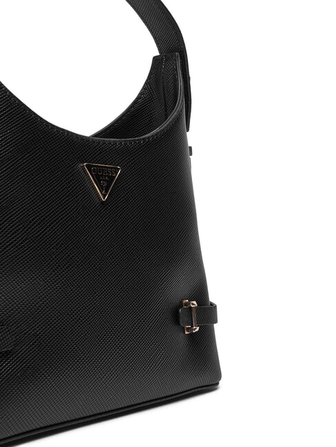 GIULLY 2 Geantă cu imprimeu Saffiano și curea de umăr BLACK - Genți femei