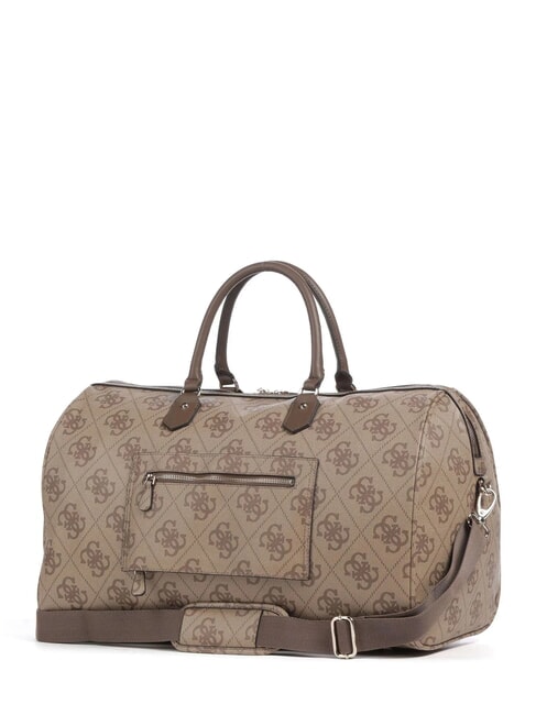 BERTA Geantă mare de voiaj cu curea de umăr logo latte / maro - Genți de voiaj