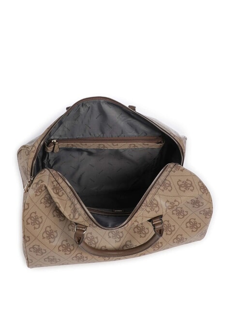 BERTA Geantă mare de voiaj cu curea de umăr logo latte / maro - Genți de voiaj