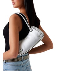 GUESS ROSALBA Geantă de umăr cu imprimeu Saffiano SILVER - Genți femei - 5