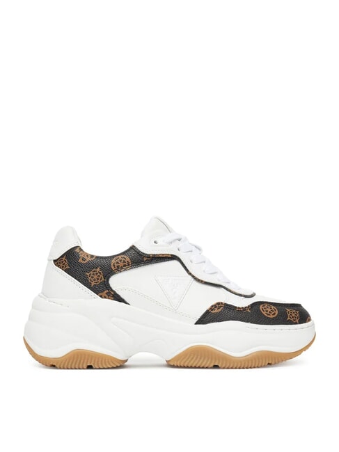 HAPYY3 Teniși cu inserții cu logo-ul bujorului Alb / maro - Pantofi femei