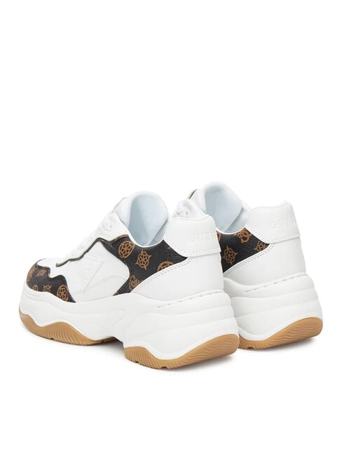 HAPYY3 Teniși cu inserții cu logo-ul bujorului Alb / maro - Pantofi femei