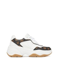 GUESS HAPYY3 Teniși cu inserții cu logo-ul bujorului Alb / maro - Pantofi femei - 2