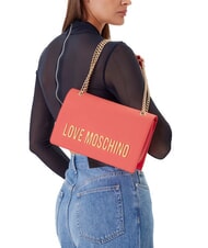 LOVE MOSCHINO LETTERING Geantă de umăr/încrucișată coral - Genți femei - 5