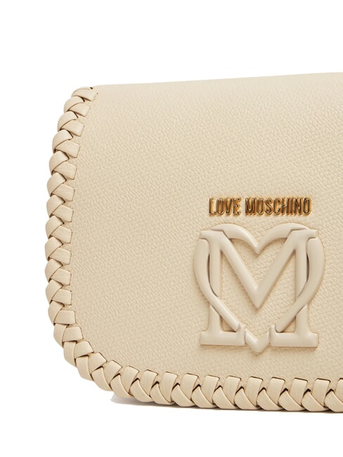 BRAIDED Geantă de umăr cu clapă fildeş - Genți femei