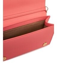 LOVE MOSCHINO BOLD LOGO Geantă cu clapă și curea de umăr cu lanț coral - Genți femei - 4