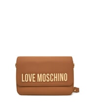 LOVE MOSCHINO LAMINATED BOLD LOVE Geantă de umăr cu clapă cămilă - Genți femei - 3