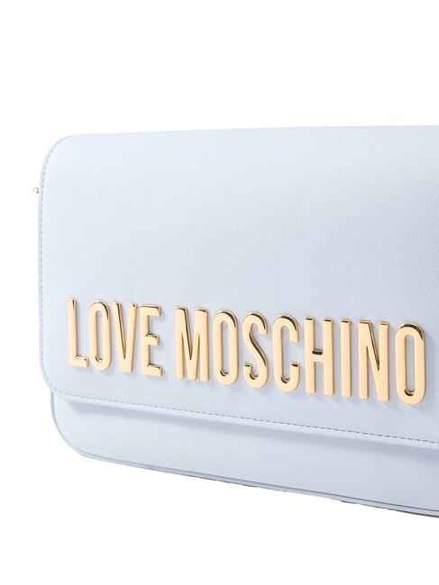 LAMINATED BOLD LOVE Geantă de umăr cu clapă Albastru deschis - Genți femei