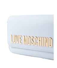 LOVE MOSCHINO LAMINATED BOLD LOVE Geantă de umăr cu clapă Albastru deschis - Genți femei - 3