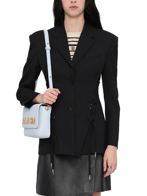 LAMINATED BOLD LOVE Geantă de umăr cu clapă Albastru deschis - Genți femei