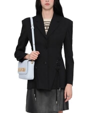 LOVE MOSCHINO LAMINATED BOLD LOVE Geantă de umăr cu clapă Albastru deschis - Genți femei - 5