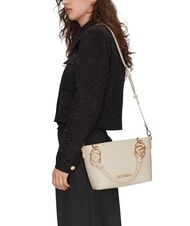 LOVE MOSCHINO LOVE CHAIN STRAP Geantă de cumpărături cu curea de umăr fildeş - Genți femei - 5