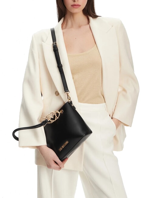 LOVE CHAIN STRAP Geantă de cumpărături cu curea de umăr negru - Genți femei