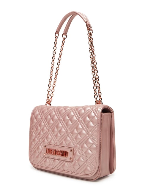 BOLD LOVE Geantă de umăr cu mânere din lanț pudra - Genți femei