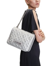 LOVE MOSCHINO BOLD LOVE Geantă de umăr cu mânere din lanț argint - Genți femei - 5