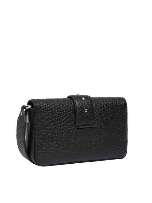 LOVE ONE SLOUCHY  Geantă de umăr mini din piele limuzină neagră - argintiu mat - Genți femei