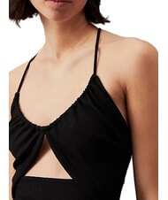 CALVIN KLEIN CK JEANS Rochie midi decupată cu spate &icirc;ncrucișat ck negru - Haine de femeie - 3