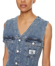CALVIN KLEIN CK JEANS Rochie scurtă din denim cu găuri la brațe blugi - Haine de femeie - 3