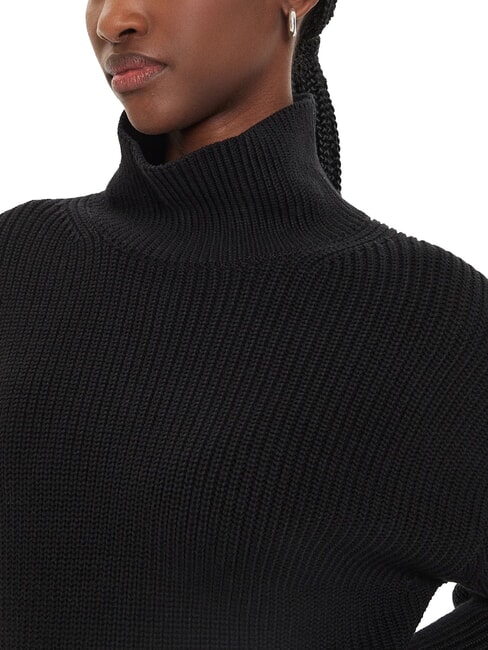 CK JEANS Rochie scurtă supradimensionată cu guler &icirc;nalt ck negru - Haine de femeie