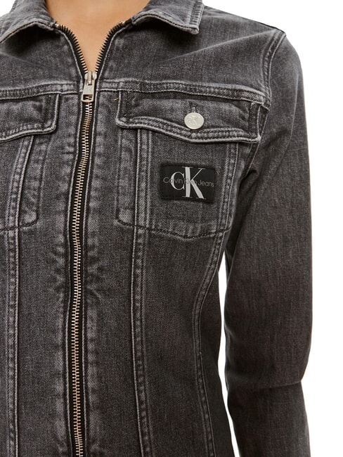 CK JEANS Rochie din denim cu mânecă lungă și fermoar integral gri denim - Haine de femeie