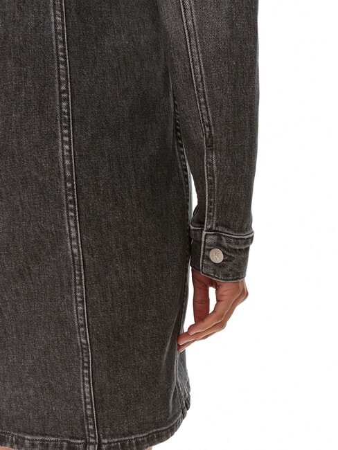 CK JEANS Rochie din denim cu mânecă lungă și fermoar integral gri denim - Haine de femeie