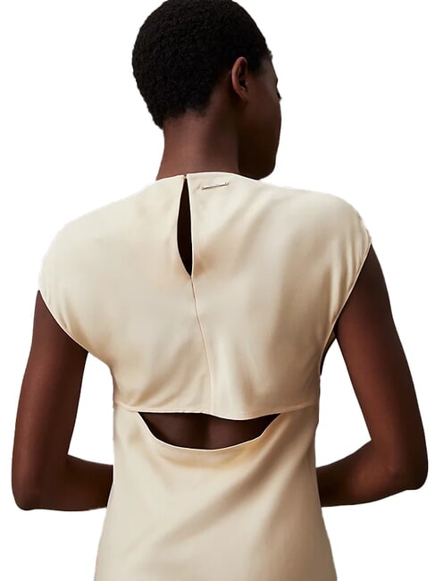 CK Rochie midi decupată cu crăpături laterale cenușă de lemn - Haine de femeie