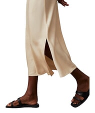 CALVIN KLEIN CK Rochie midi decupată cu crăpături laterale cenușă de lemn - Haine de femeie - 4