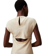 CALVIN KLEIN CK Rochie midi decupată cu crăpături laterale cenușă de lemn - Haine de femeie - 3