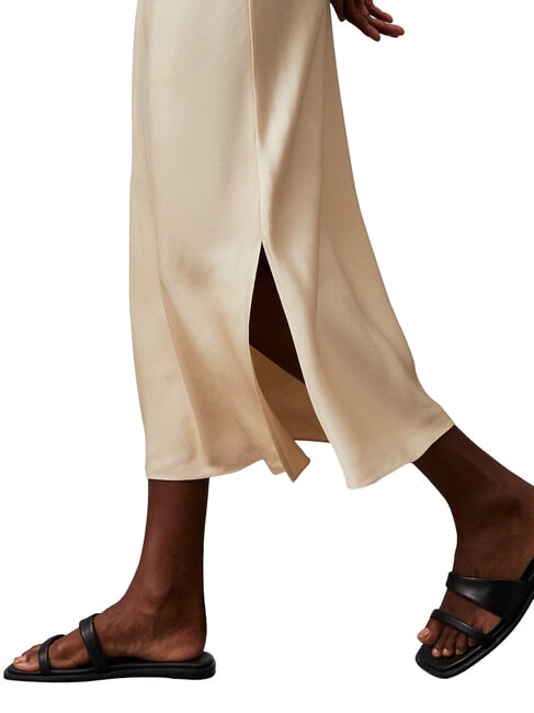 CK Rochie midi decupată cu crăpături laterale cenușă de lemn - Haine de femeie