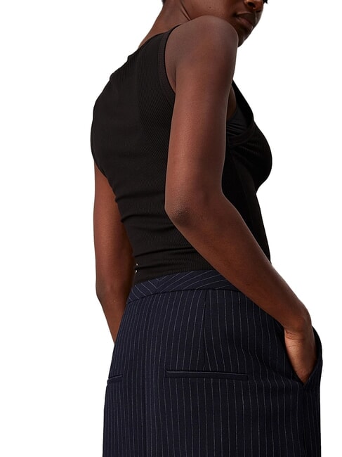 CK Fustă midi cu dungi subțiri cer nocturn / dungă gri de dimineață - Fuste pentru femei