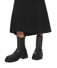 CALVIN KLEIN CK Fustă midi evazată cu nervuri ck negru - Fuste pentru femei - 4