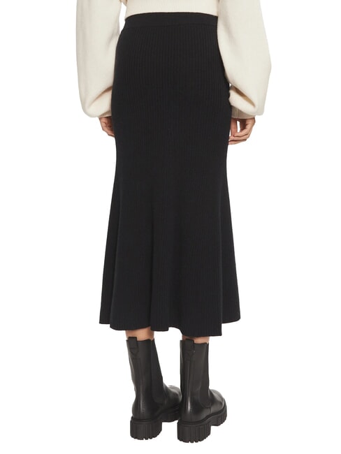 CK Fustă midi evazată cu nervuri ck negru - Fuste pentru femei