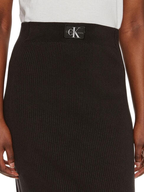 CK JEANS Fustă midi elastică ck negru - Fuste pentru femei