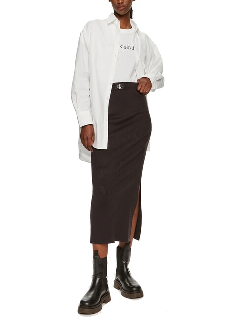 CK JEANS Fustă midi elastică ck negru - Fuste pentru femei