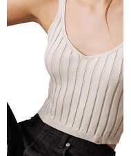 CALVIN KLEIN CK JEANS Maiou sutien din bumbac fildeș / pelican - tricou - 3