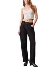 CALVIN KLEIN CK JEANS Maiou sutien din bumbac fildeș / pelican - tricou - 4