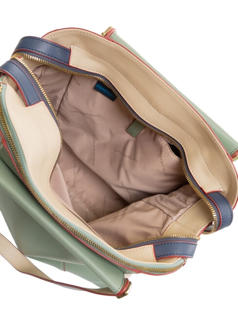 CIRCLE Geanta rucsac din piele verde albastru - Serviete birou