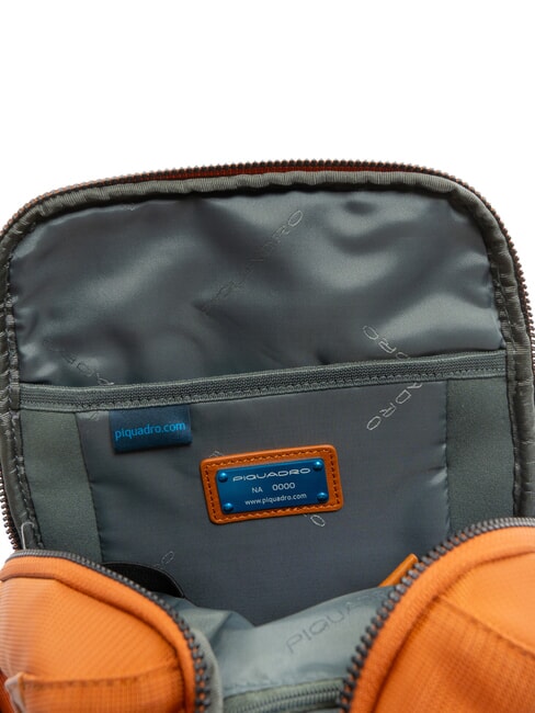 WOODY Rucsac cu un singur umăr din material din piele ORANGE - Rucsacuri pentru laptop