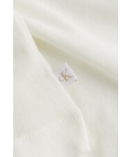 CALVIN KLEIN CK JEANS Pulover din bumbac cu guler rotund fildeş - Pulovere pentru femei - 3