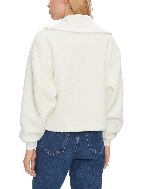 CK JEANS Hanorac Teddy cu fermoar pe jumătate fildeş - Hanorace pentru femei